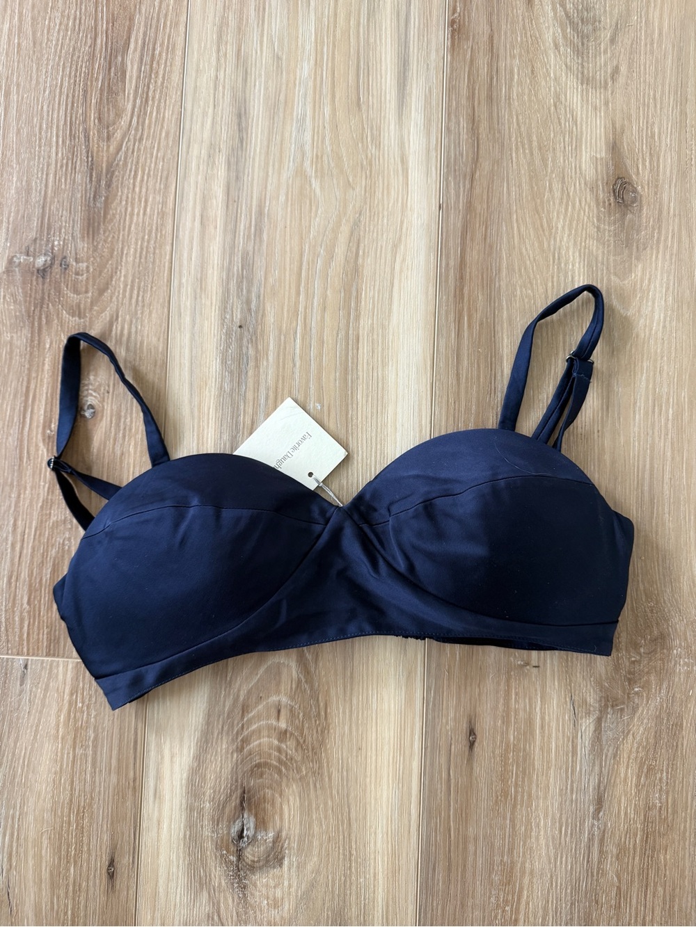 Favorite Daughter Satin Navy Bra Top